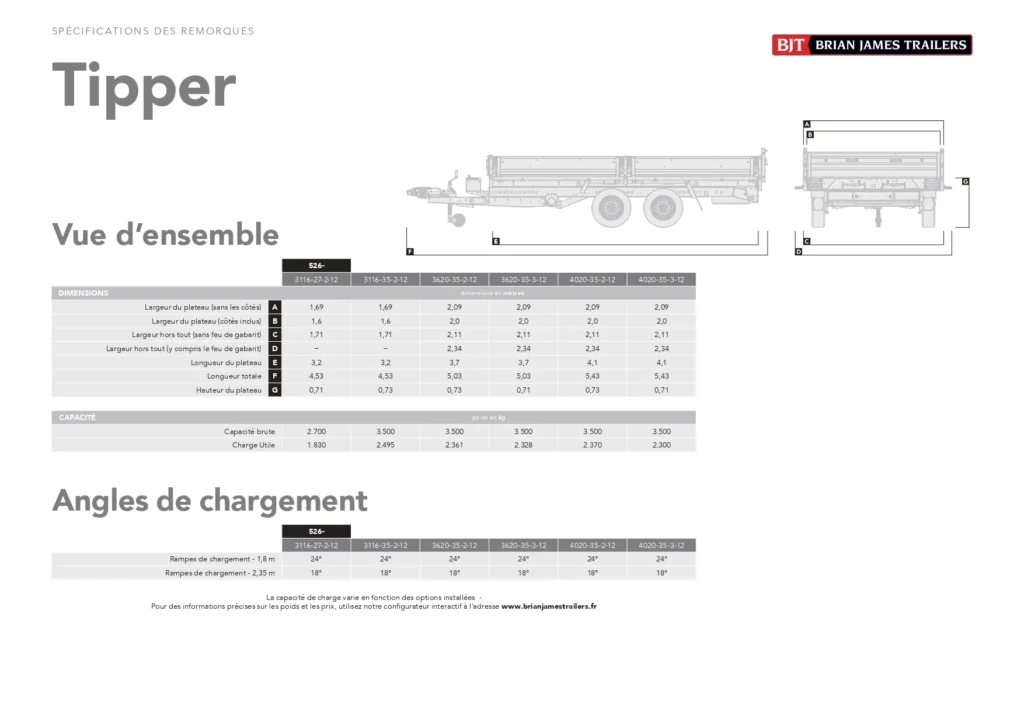 TIPPER 3620-35-2-12 / 3500 KG (2 Essieux) - Photo 51
